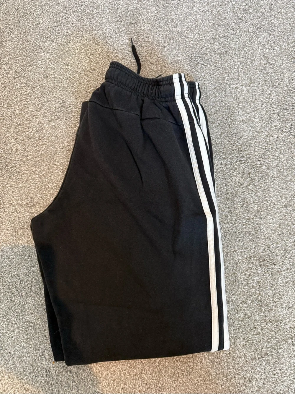 adidas Black Jogger Sweatpants with White Three Stripes